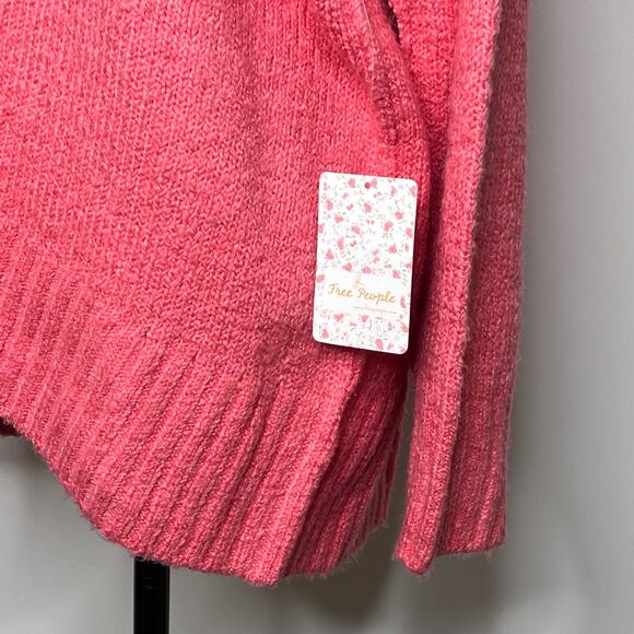 Free People Brookside Tunic Sweater XS NWT Pink Lightning Oversized Knit - Picture 9 of 12